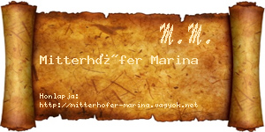 Mitterhöfer Marina névjegykártya